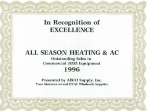 Certificate of outstanding sales on display