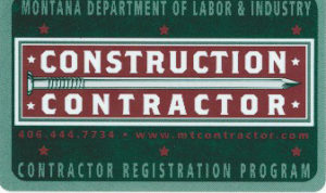 Construction contractor registration on display